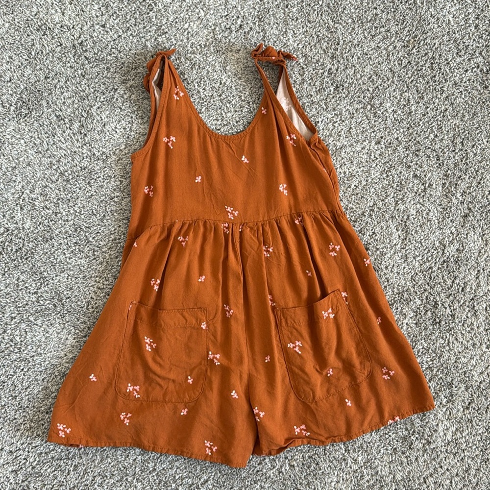 Cat & Jack Rust/Floral Romper